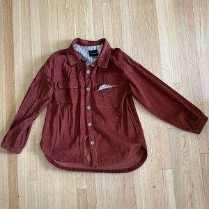 Velvet Heart rusty red/brown corduroy button up shirt/jacket size xl